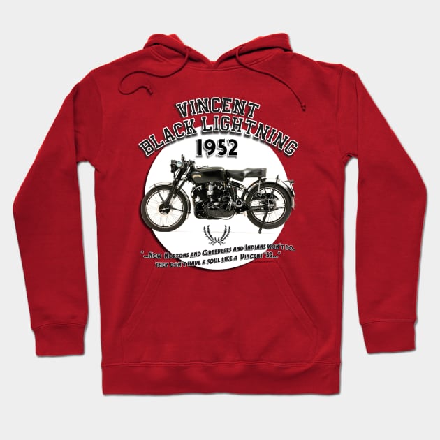 VINCENT BLACK LIGHTNING 1952 Hoodie by Armadillo Hat